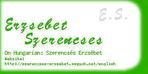 erzsebet szerencses business card